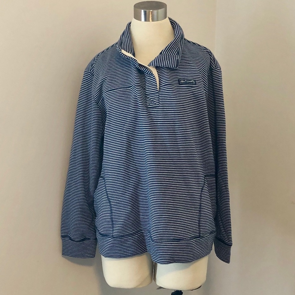 Michigan Blue & White Stripe Sweatshirt